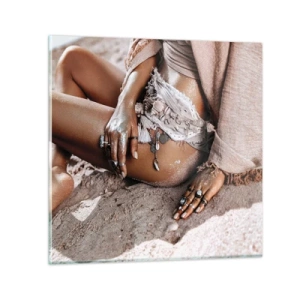 Üveg kép - A hullámok vetettek partra? - 60x60 cm