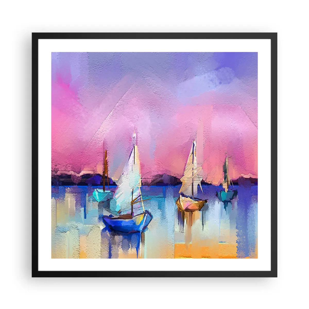 Poszter fehér keretben - Irány: széles vizek - 60x60 cm