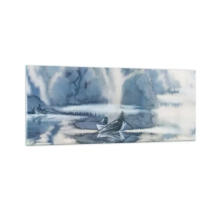 Üveg kép - Horgászok a paradicsomukban - 100x40 cm