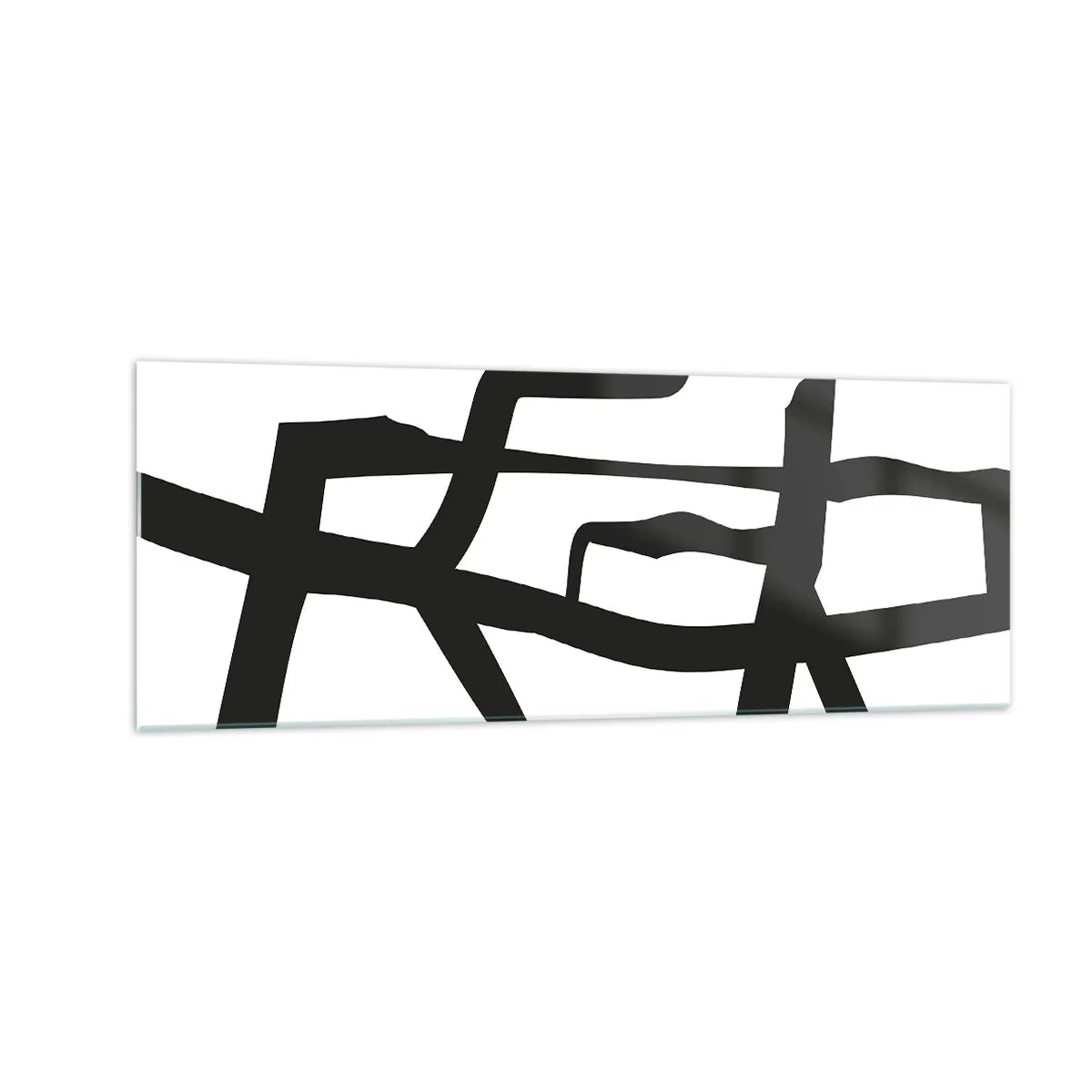 Üveg kép - Fekete-fehér konstrukció - 140x50 cm