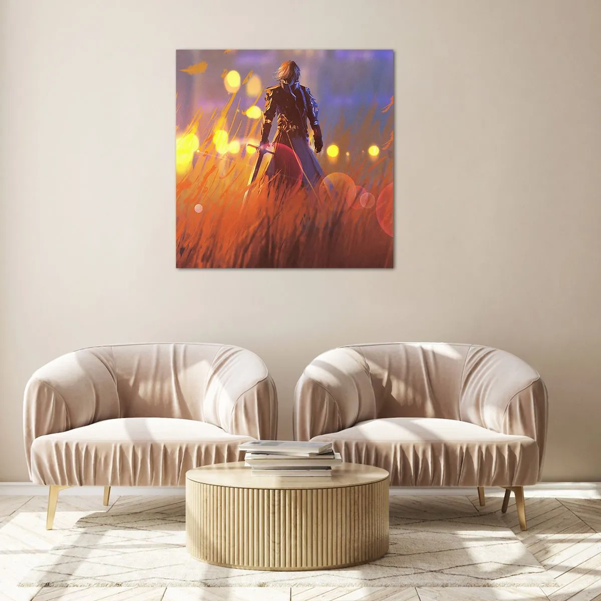 Üveg kép - Tévedő lovag - 30x30 cm