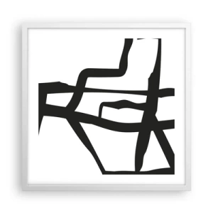 Poszter fekete keretben - Fekete-fehér konstrukció - 50x50 cm