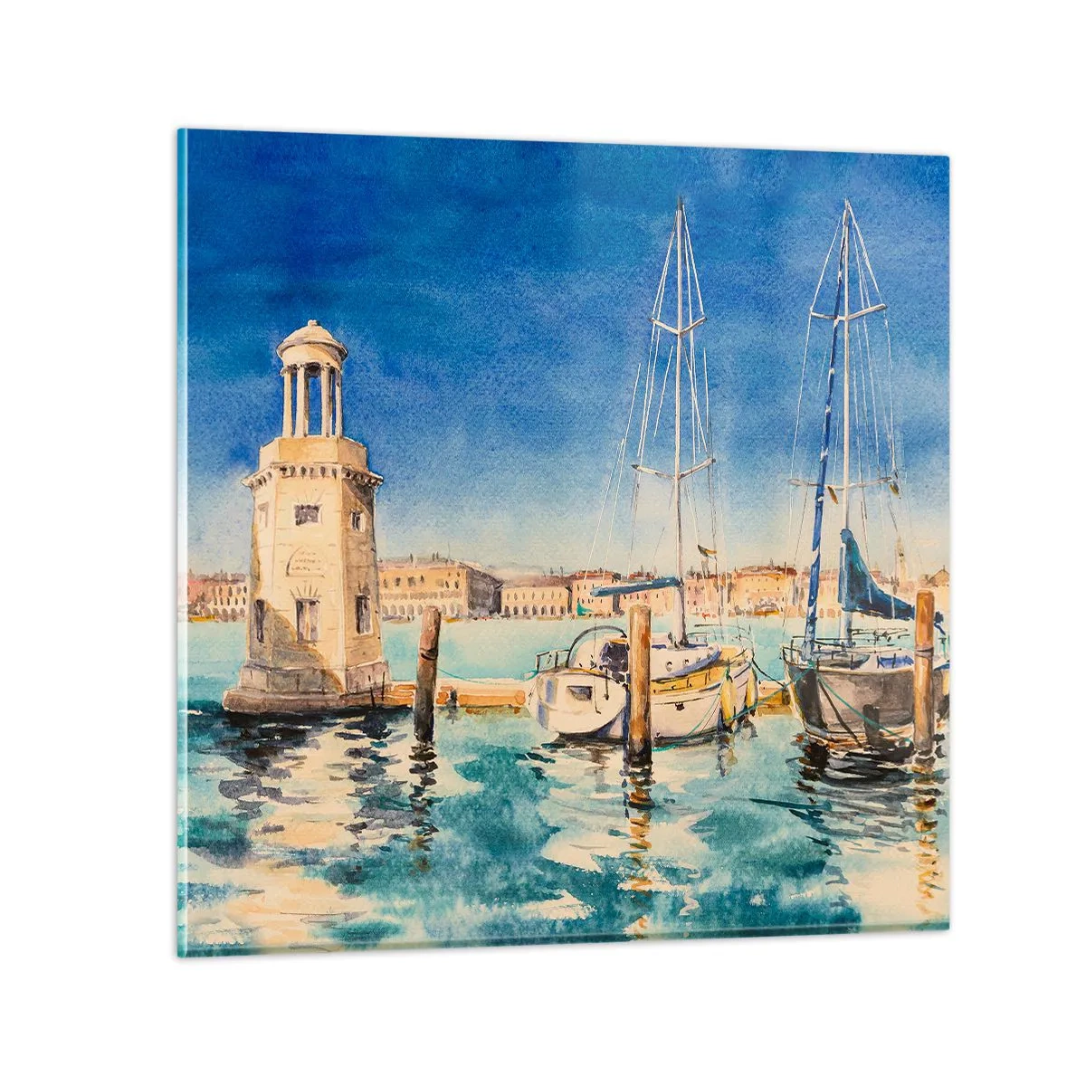 Üveg kép - Napos lagúna - 40x40 cm