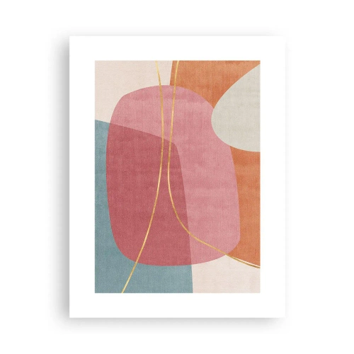 Poszter - Pasztell kompozíció aranyszálakkal - 30x40 cm