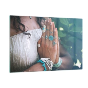 Üveg kép - Üdvözöljük a lét középpontjában - 120x80 cm