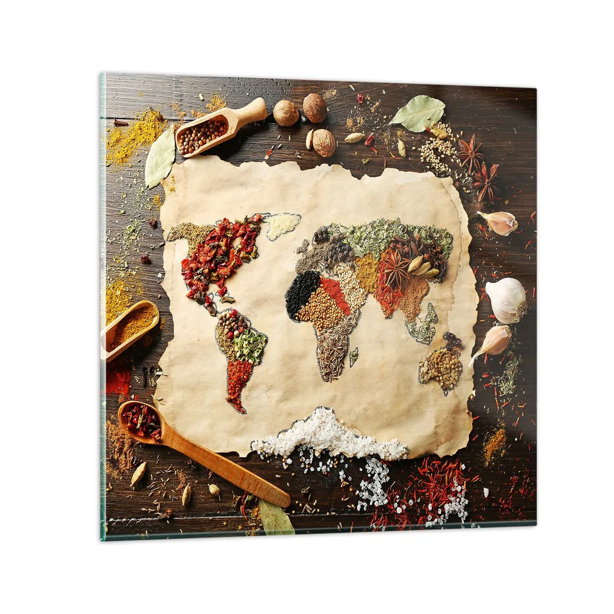 Üveg kép - A világ összes íze - 40x40 cm