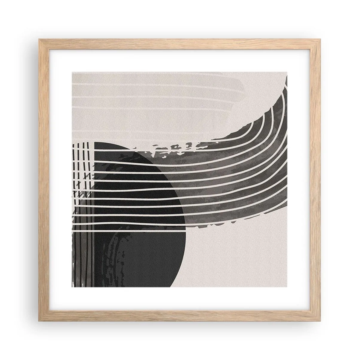 Poszter világos tölgy keretben - Oda és vissza - 40x40 cm