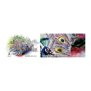 Fotótapéta Minta Premium Canvas - Büszkeséggel a szürkeség ellen  - Madár, Páva, Tollak - 100x30 cm