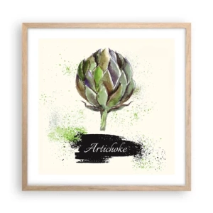 Poszter világos tölgy keretben - Eviva zöldségek! - 50x50 cm