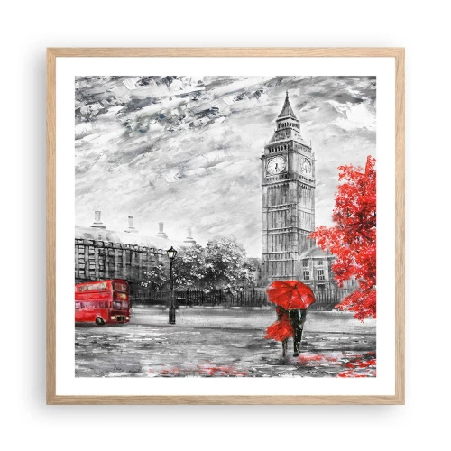 Poszter világos tölgy keretben - Izgalmas nap - 60x60 cm