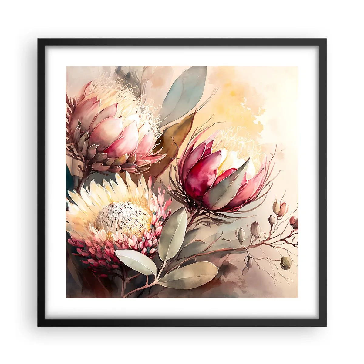 Poszter fehér keretben - Profilból és en face - 50x50 cm