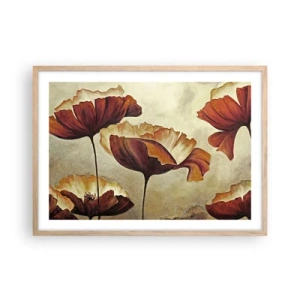 Poszter világos tölgy keretben - Rét - 70x50 cm