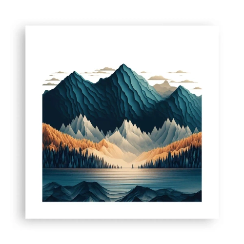 Poszter - Tökéletes hegyi táj - 40x40 cm