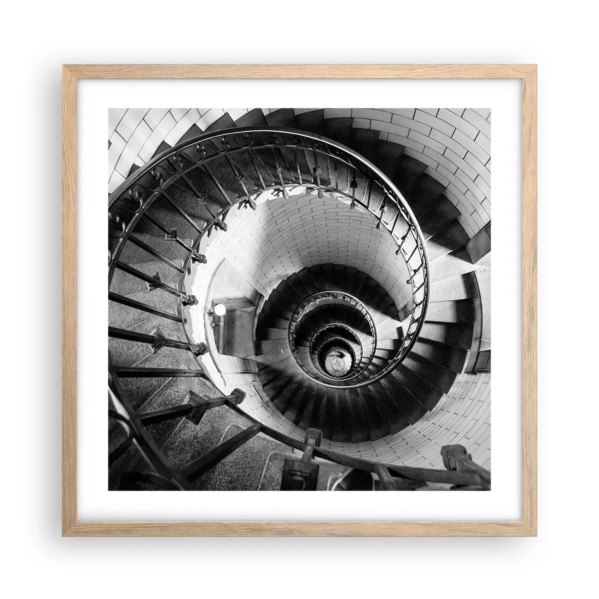 Poszter világos tölgy keretben - Feljebb es feljebb - 50x50 cm