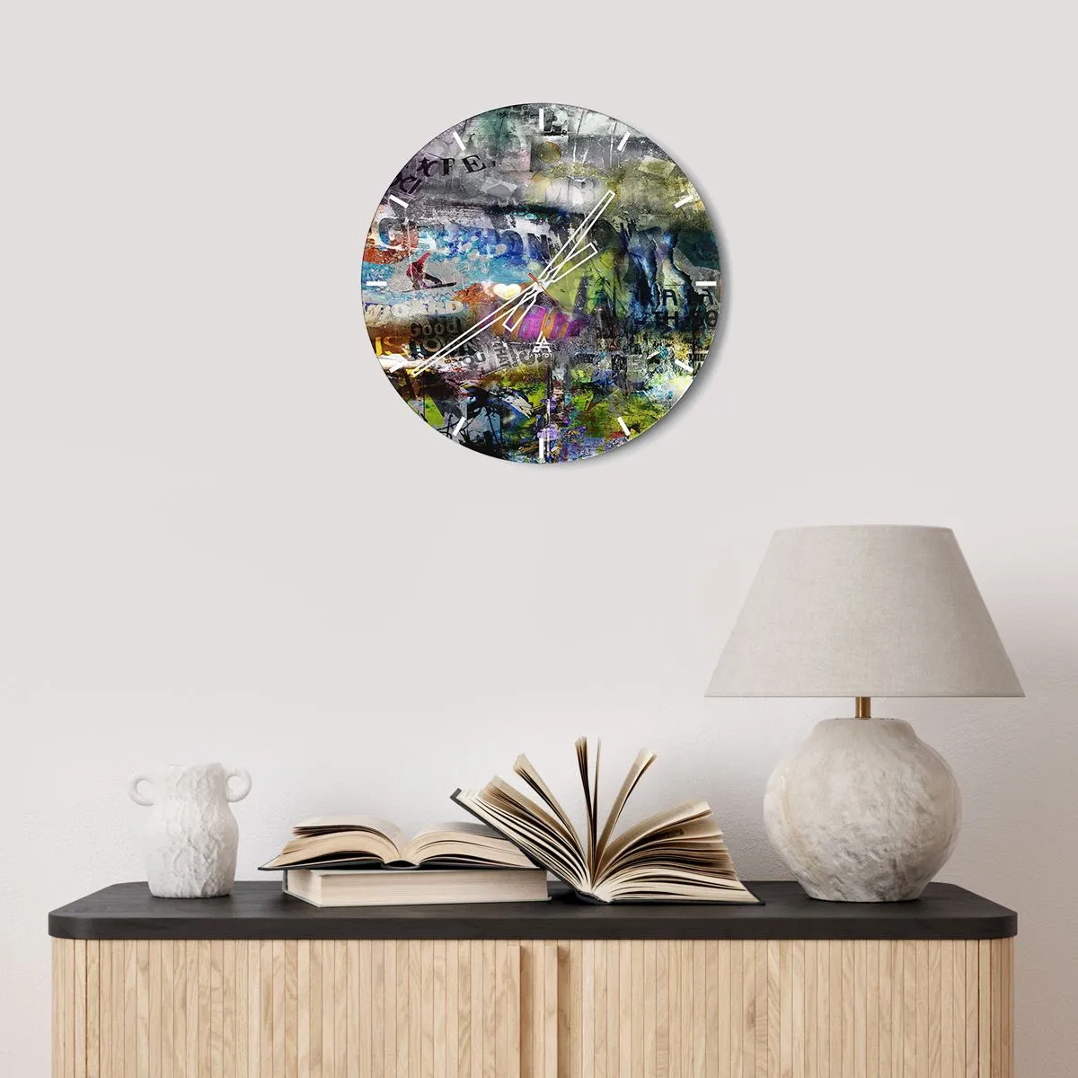 Falióra, Óra - Emlékek kollázsa - 40x40 cm