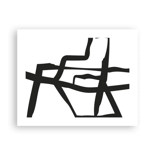 Poszter - Fekete-fehér konstrukció - 50x40 cm