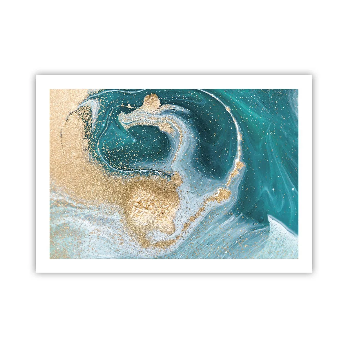 Poszter - Arany és türkiz örvénye - 70x50 cm