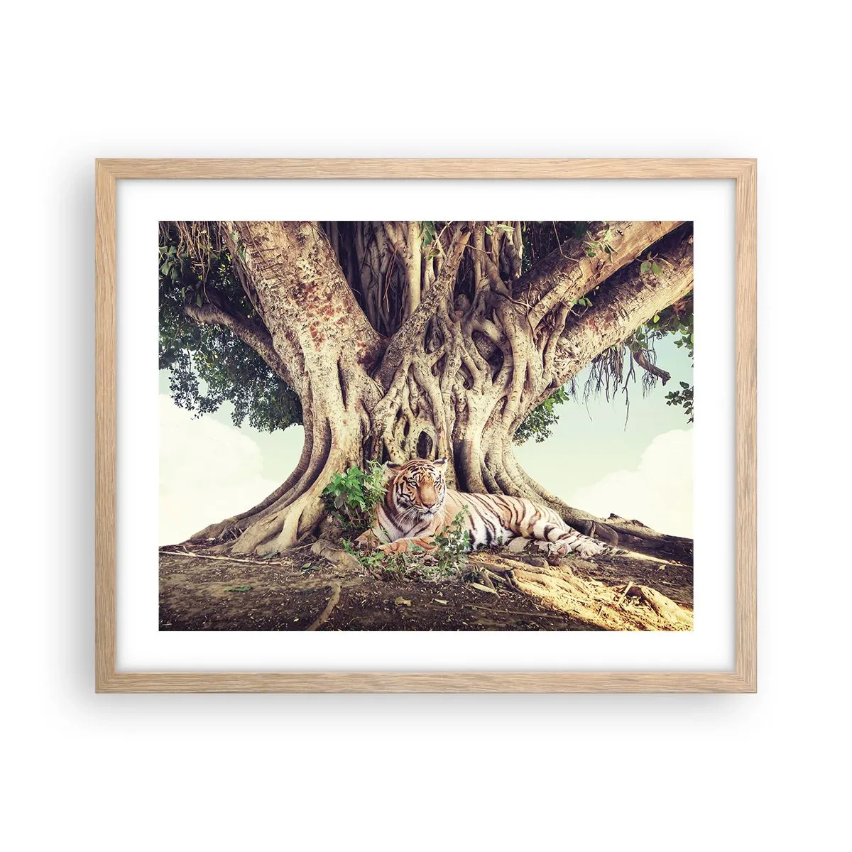 Poszter világos tölgy keretben - Kilátás a Genezis könyvéből - 50x40 cm