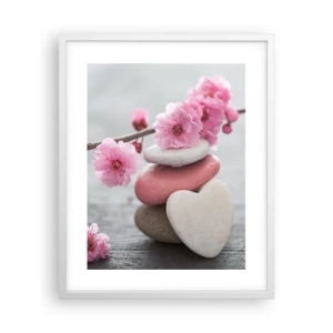 Poszter fekete keretben - Boldogság a cseresznyevirággal - 40x50 cm