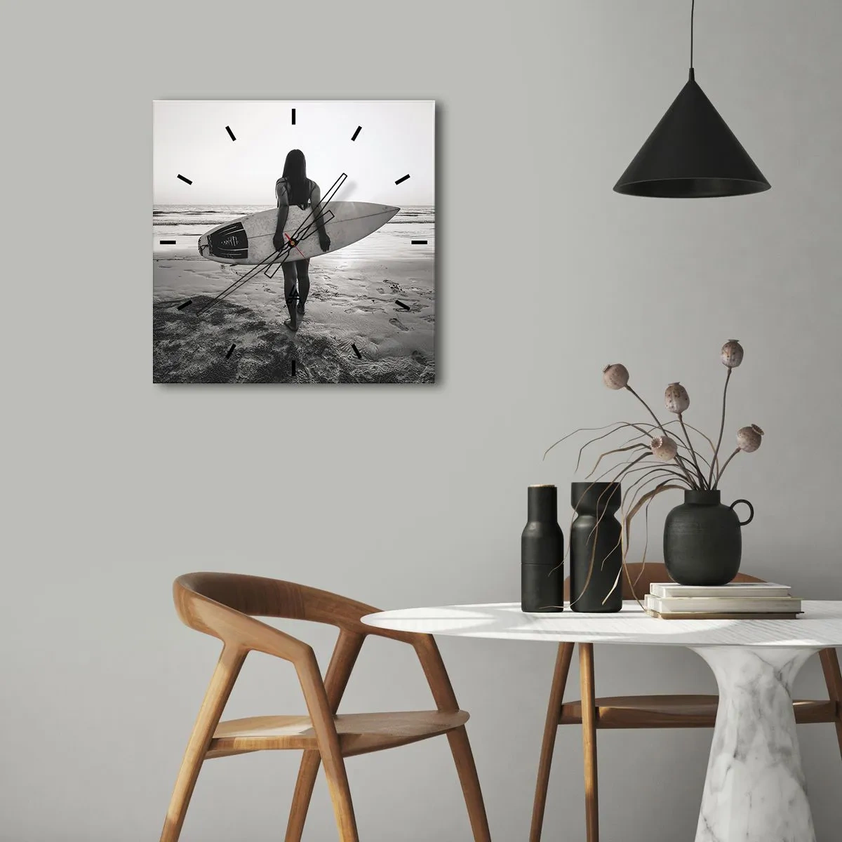 Falióra, Óra - Tengeri hullámok lánya - 40x40 cm