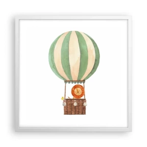 Poszter fekete keretben - Leon utazásai - 50x50 cm