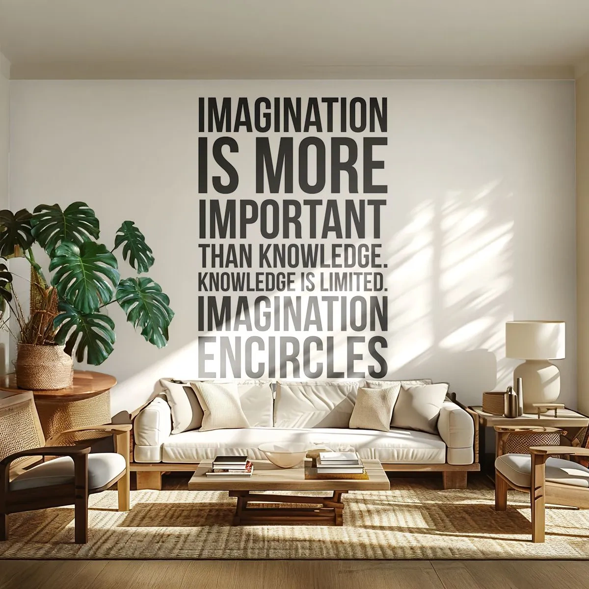 Fotótapéta Premium Canvas - Einstein a képzelet erejéről - Tipográfia, Megerősítés, Alapelv - 250x175 cm