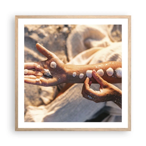 Poszter világos tölgy keretben - Szépség egy karnyújtásnyira - 60x60 cm