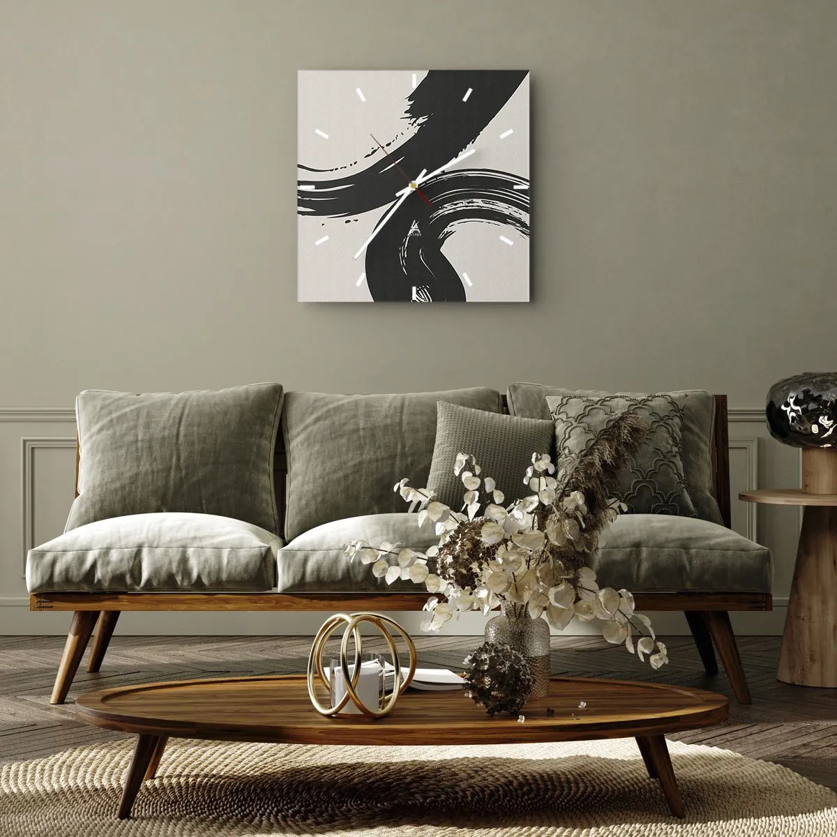 Falióra, Óra - Söprő és körkörös - 40x40 cm