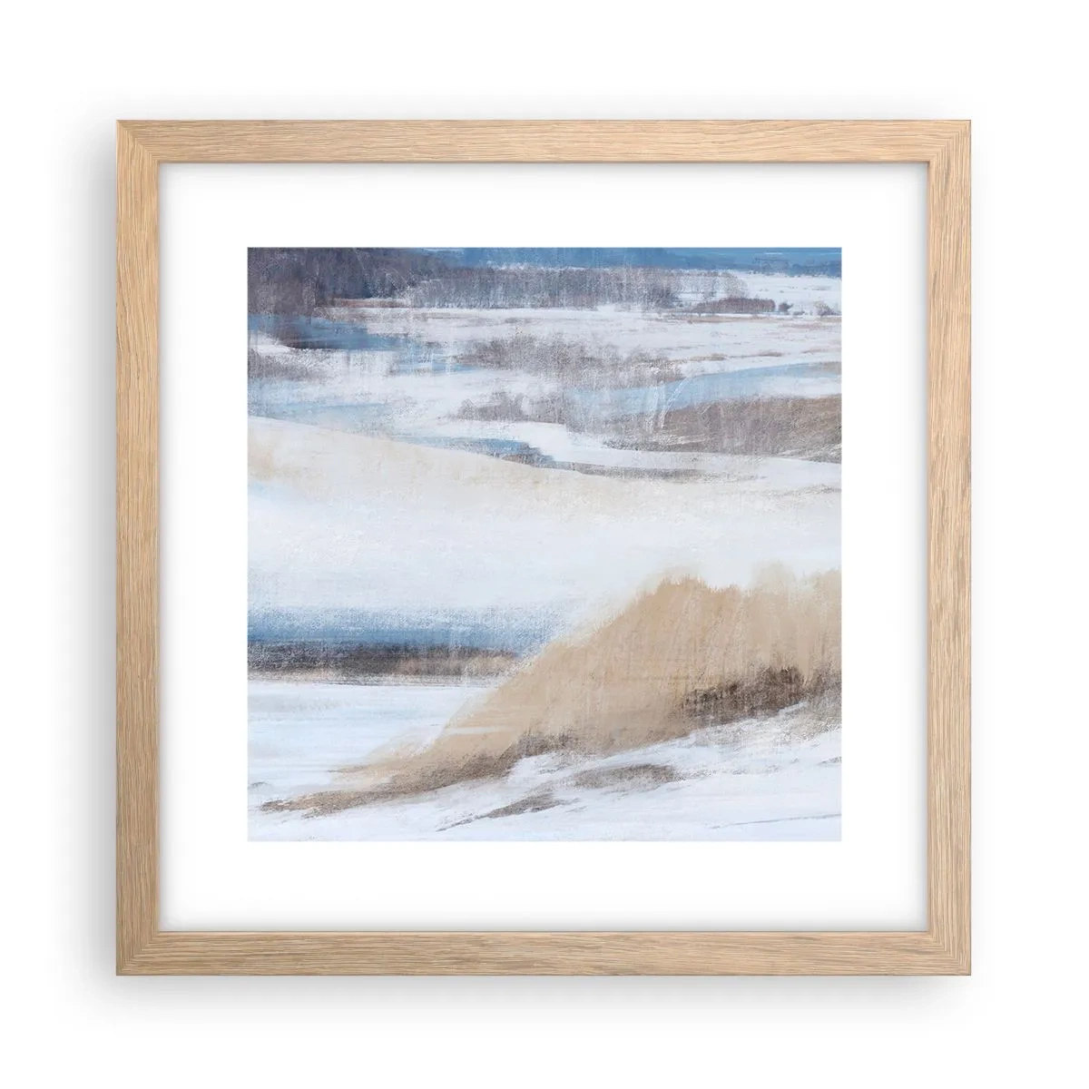 Poszter világos tölgy keretben - Téli kompozíció - 30x30 cm