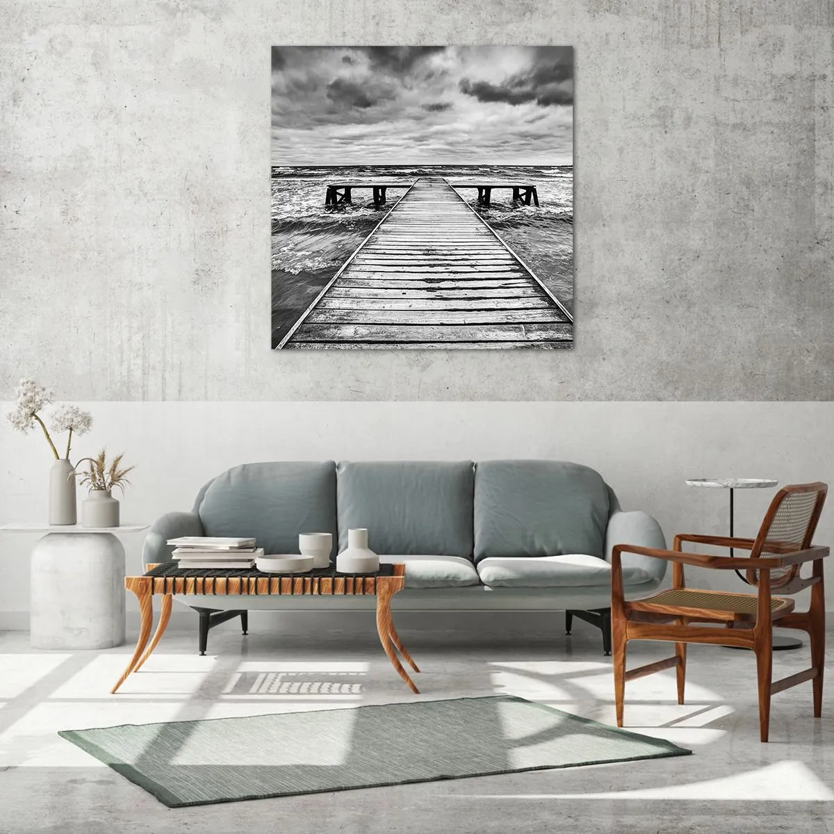 Üveg kép - Várom, hogy elűzze a szél... - 60x60 cm