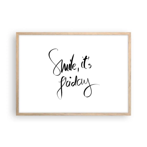 Poszter világos tölgy keretben - Igazi öröm - 70x50 cm