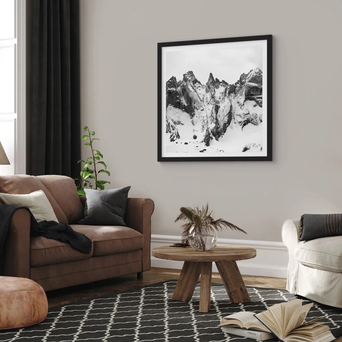 Poszter fehér keretben - Rémes gránit hegygerinc - 60x60 cm