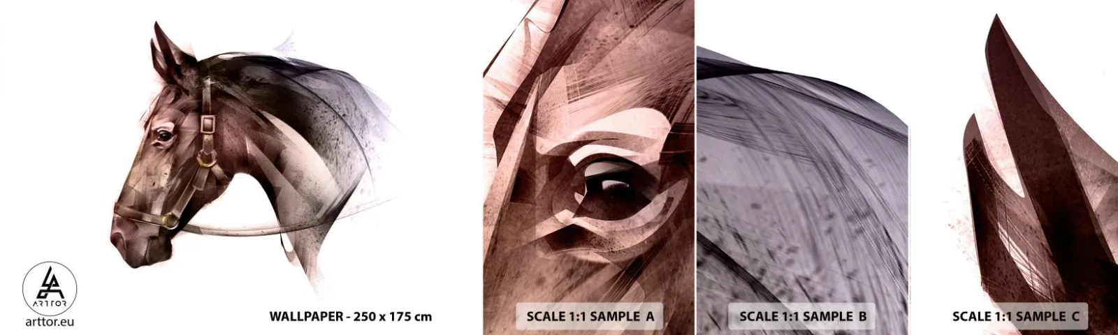 Fotótapéta Minta Standard Eco - Micsoda kegyelem - Állatok, Lófej, Ló - 100x30 cm