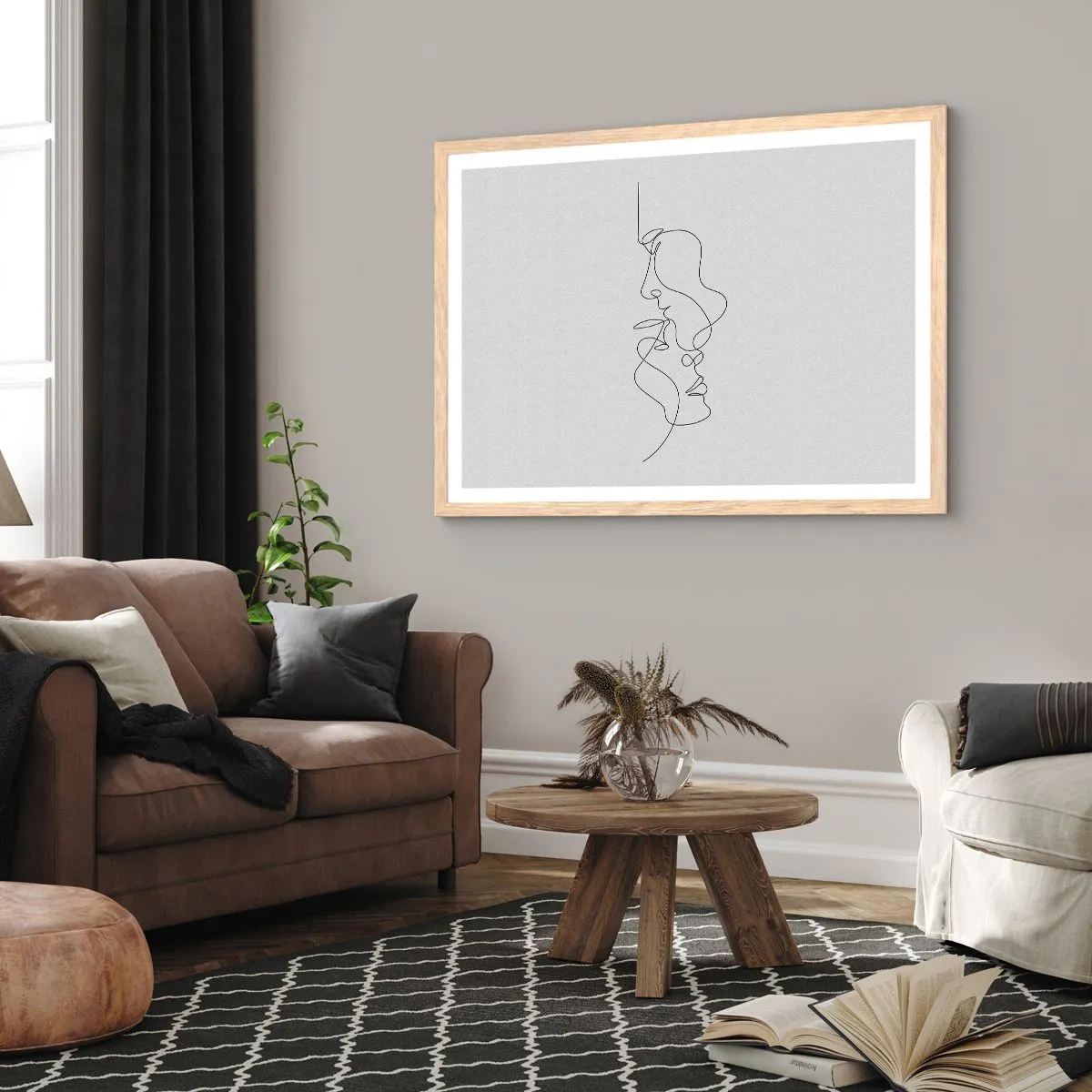 Poszter világos tölgy keretben - Gyászos sóvárgás - 70x50 cm