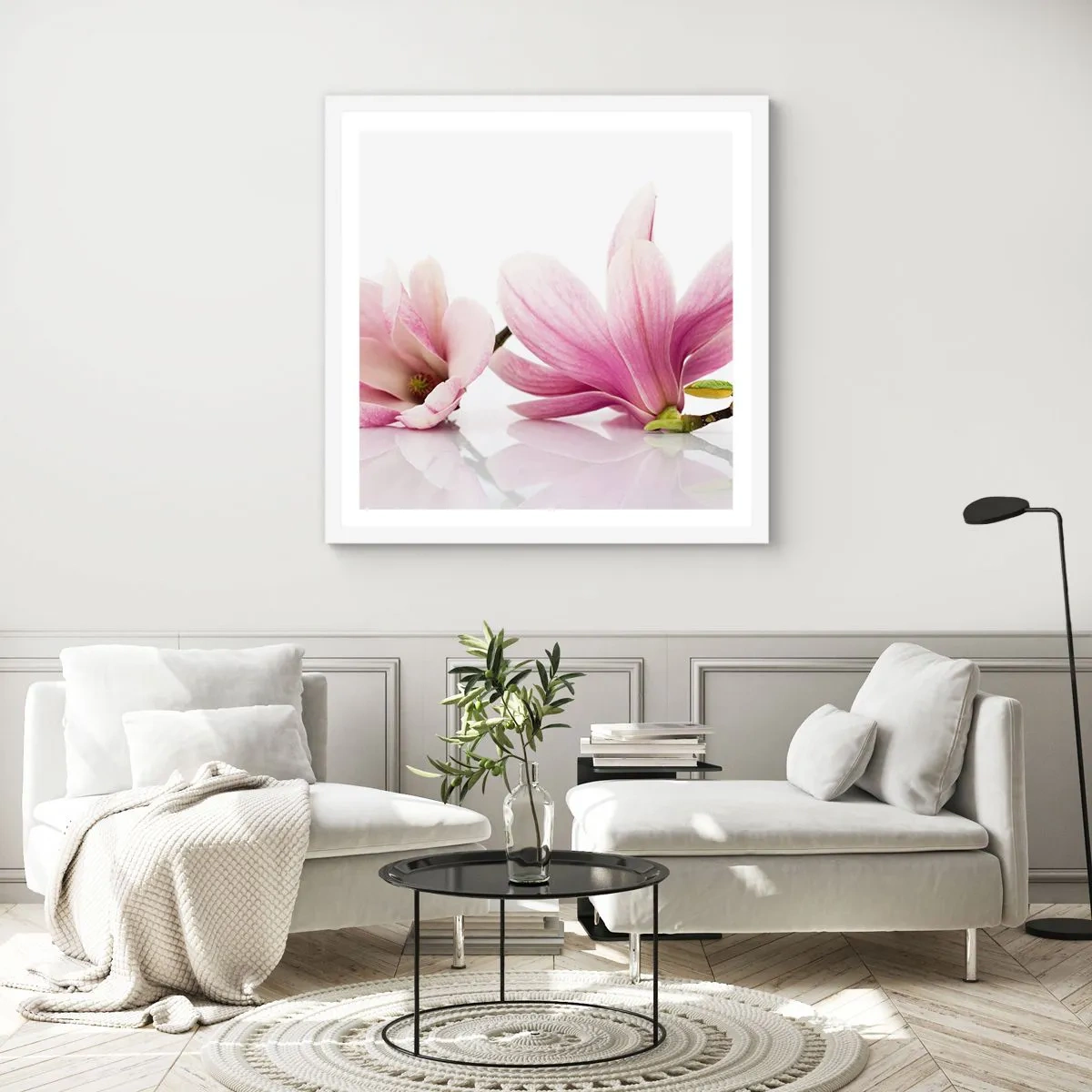 Poszter fekete keretben - Gyengéd, mint a tavaszi szellő - 60x60 cm