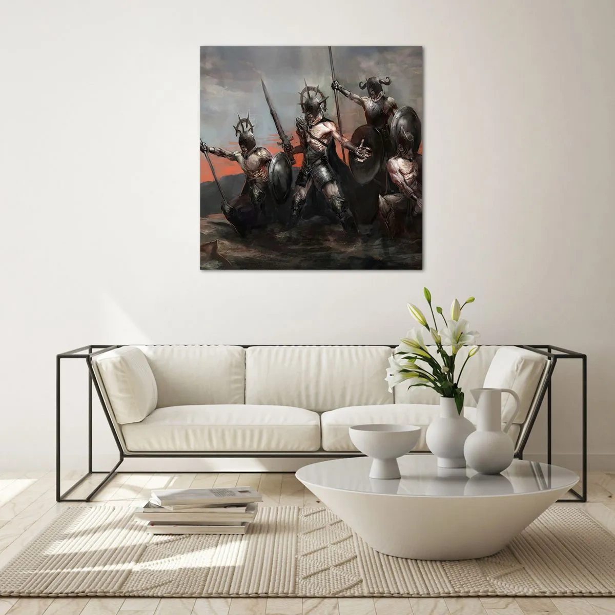 Üveg kép - Pajzzsal, vagy a pajzson - 30x30 cm