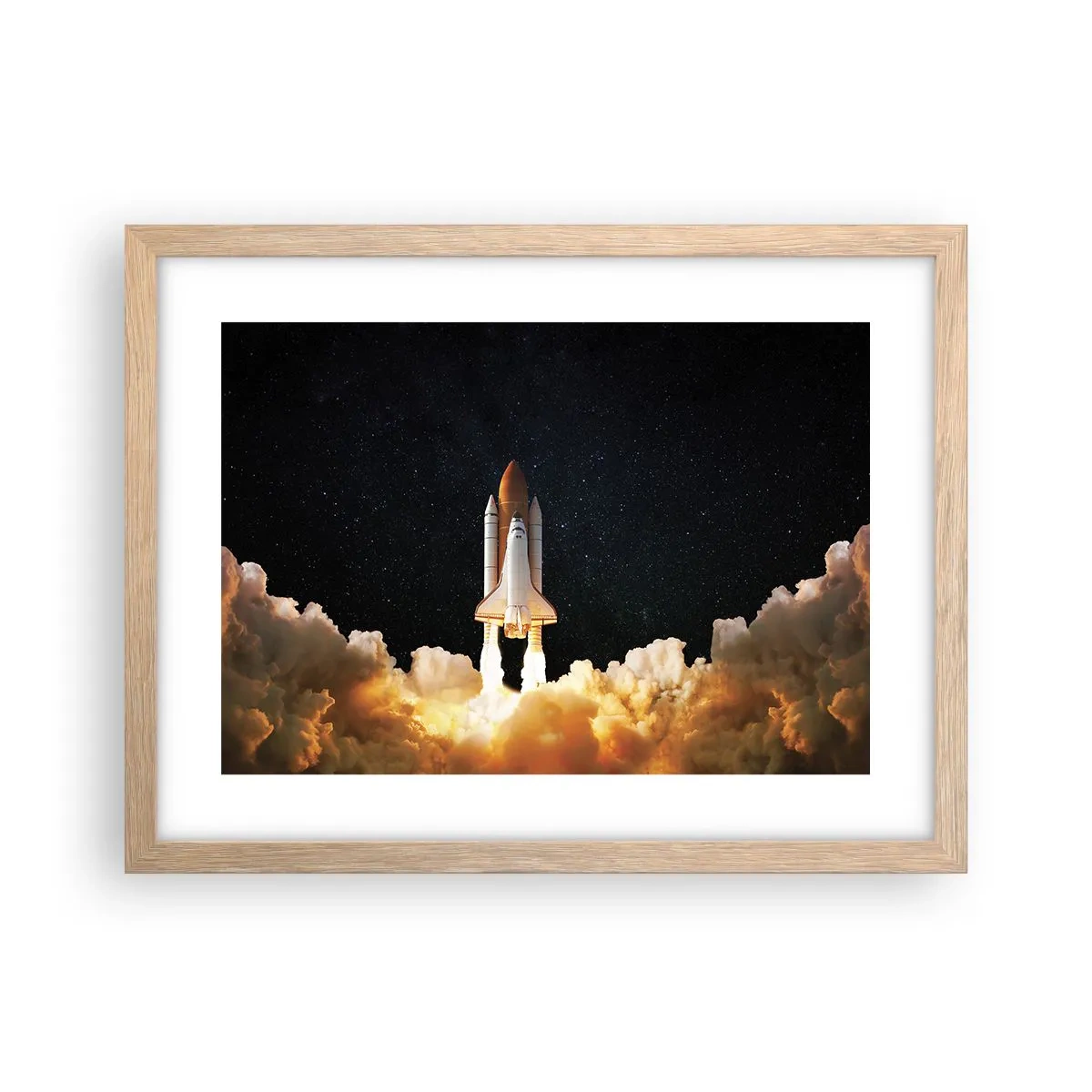 Poszter világos tölgy keretben - Ad astra! - 40x30 cm