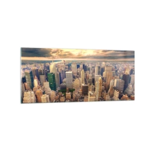Üveg kép - Aranyozott metropolisz - 120x50 cm