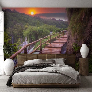 Öntapadós Fotótapéta Deluxe Sticker - Hihetetlen szépség - Tájkép, Vízesés, Horvátország - 250x175 cm