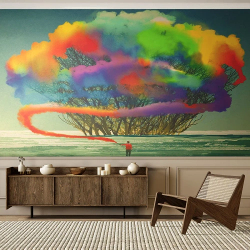 Fotótapéta Standard Eco - Keltsd életre ezt a világot - Absztrakció, Férfi, Modern minta - 400x280 cm