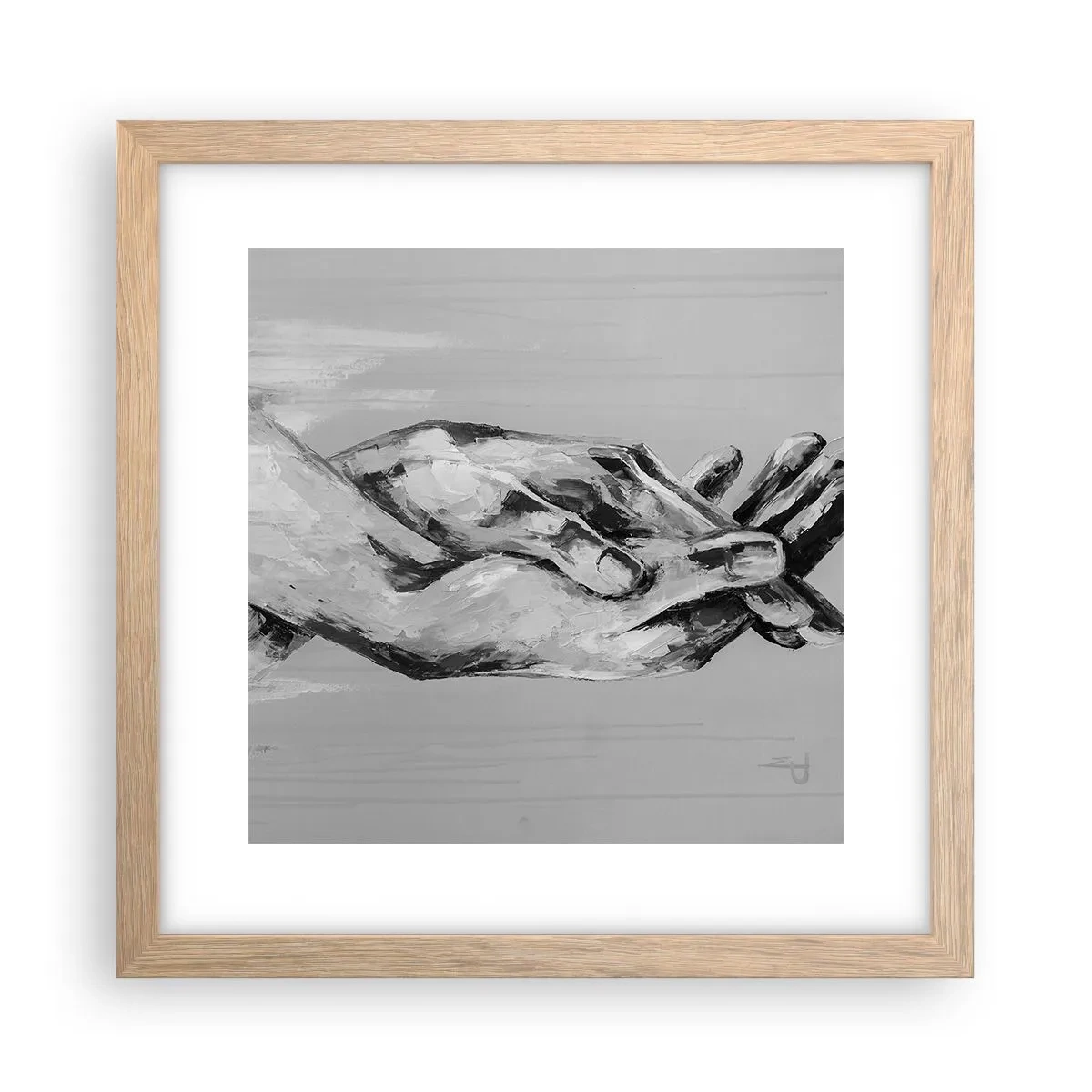 Poszter világos tölgy keretben - Kezdet… - 30x30 cm