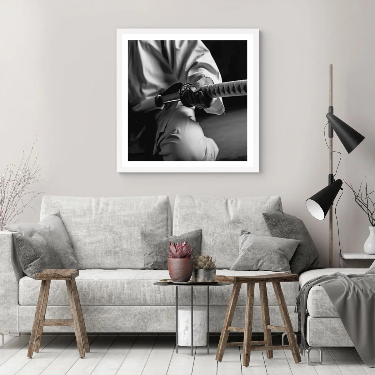 Poszter fekete keretben - Harcos lelke - 60x60 cm