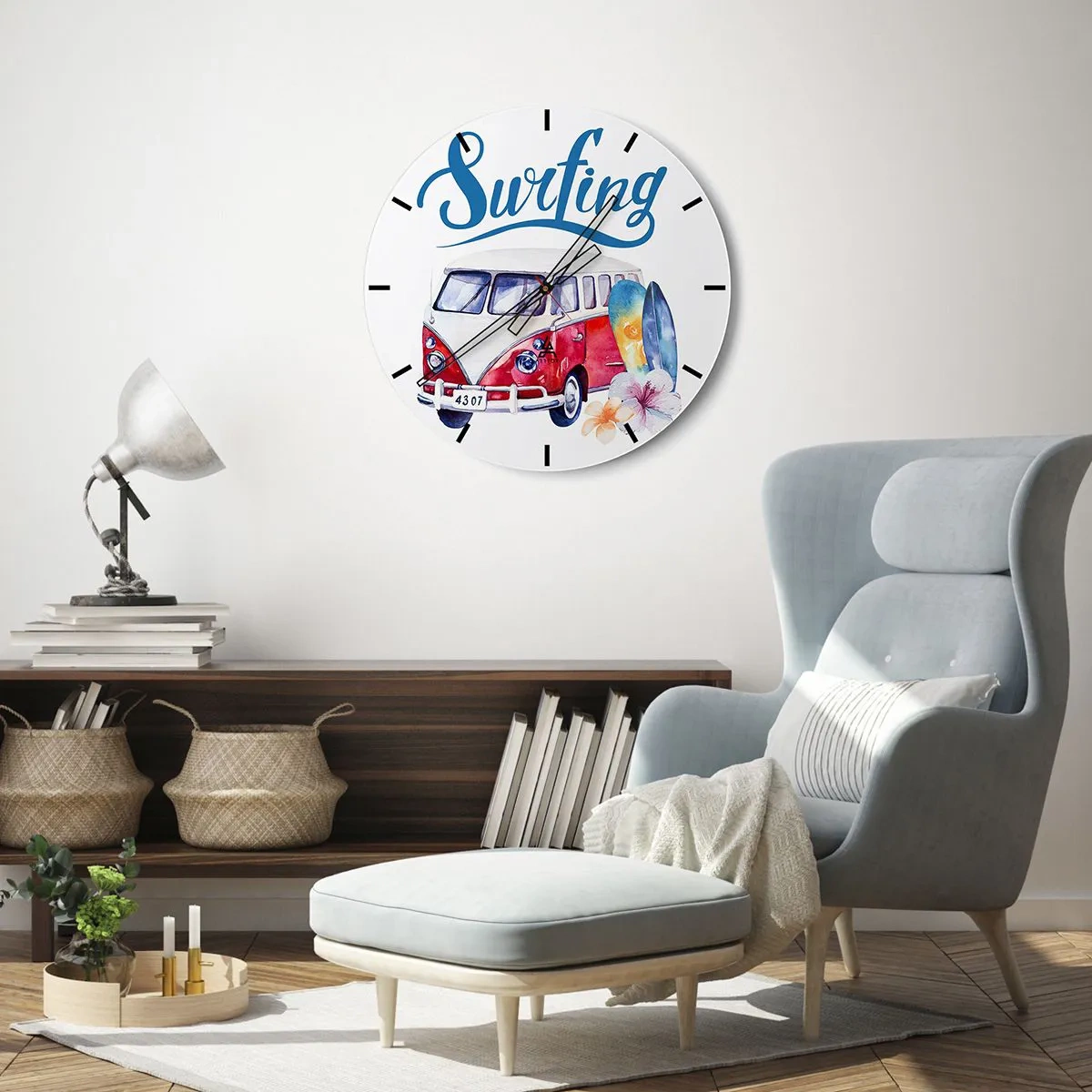 Falióra, Óra - Uborka - klasszikus egy szörfös számára - 30x30 cm
