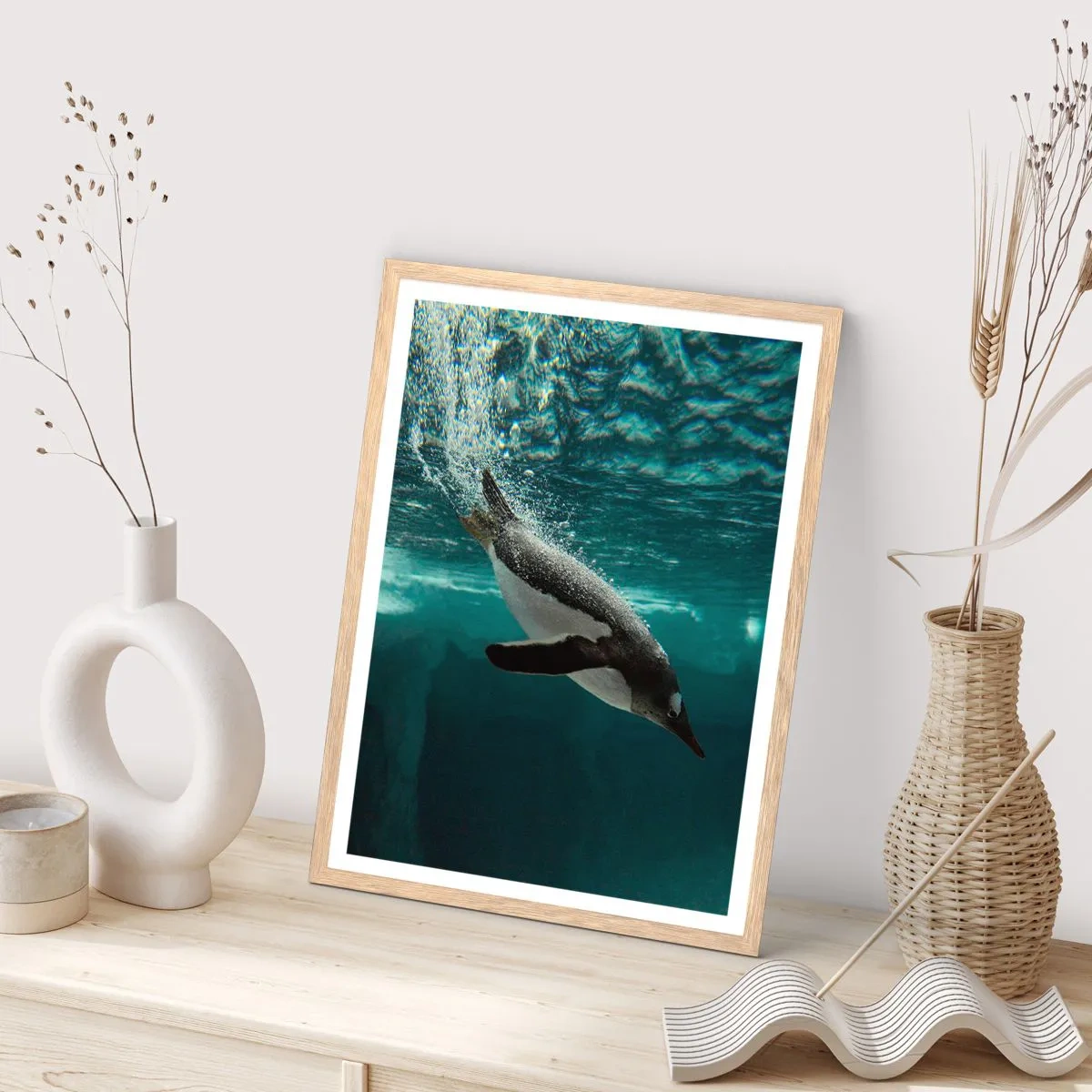 Poszter világos tölgy keretben - Üdv a világomban - 40x50 cm