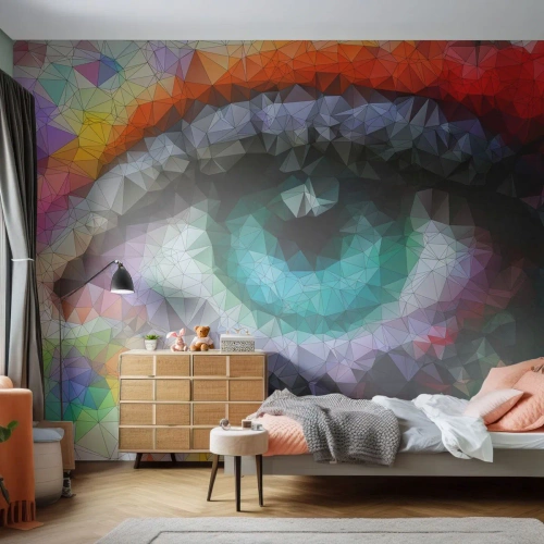 Fotótapéta Premium Sand - A szemek kristályos ragyogása - Absztrakció, Szem, Grafika - 500x350 cm