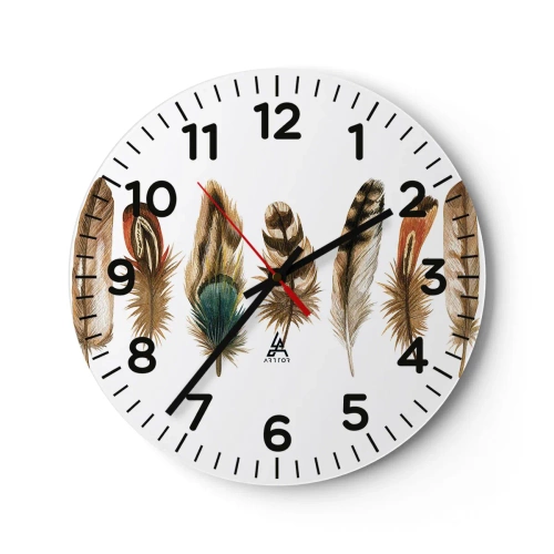 Falióra, Óra - Tollas variáció - 30x30 cm