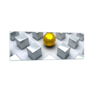 Üveg kép - Miért én? Geometriai összetétel - 90x30 cm