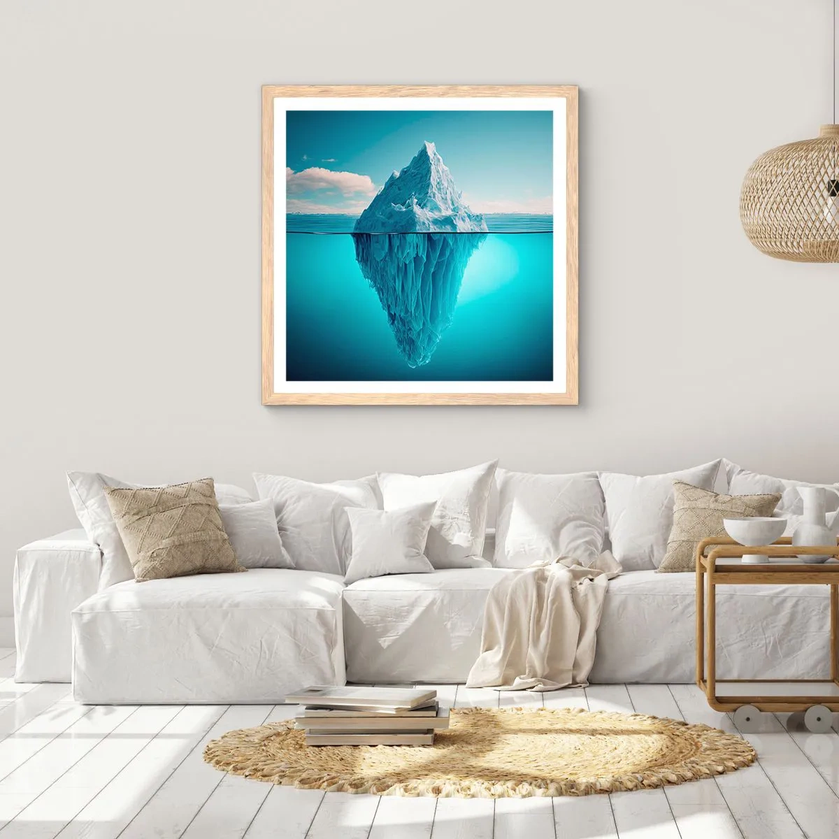 Poszter világos tölgy keretben - A jégkirálynő - 60x60 cm