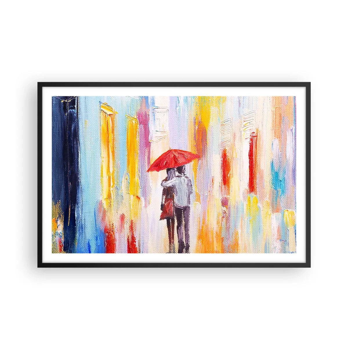 Poszter fehér keretben - Hadd essen az eső - 91x61 cm