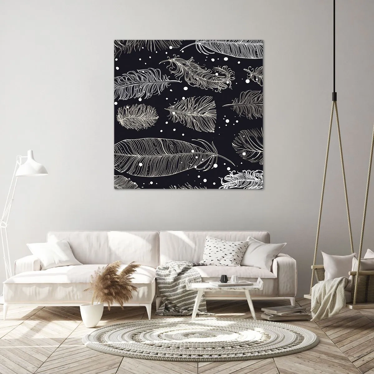 Vászonkép - Tollas csipke - 40x40 cm